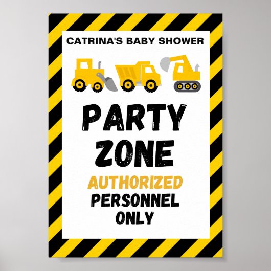 Baustellenparty-Schild Poster (Vorne)