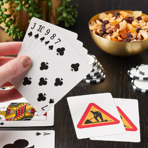 Baustellenschild Warnung vor Bauarbeiten Spielkarten