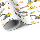 Baustellenwarnung Arbeitszone Geschenkpapier (Rolleneckpunkt)