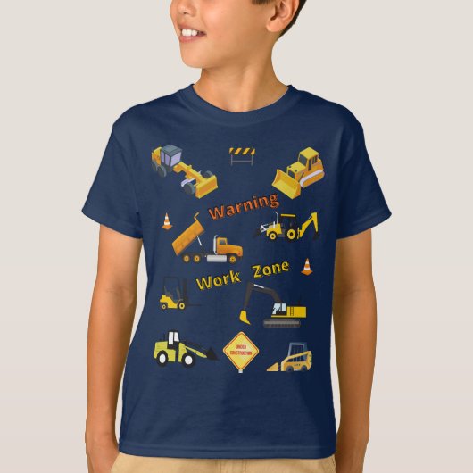 Baustellenwarnung Arbeitszone T-Shirt (Vorderseite)