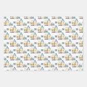 Baustempelmuster Geschenkpapier Set (Vorderseite)