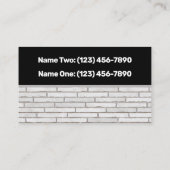 Baustonemason Brick Works Custom Visitenkarte (Rückseite)