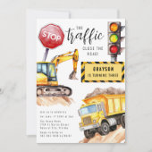 Baustopp | Geburtstagsfeier Einladung (Vorderseite)