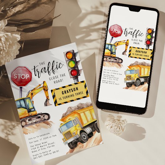 Baustopp | Geburtstagsfeier Einladung