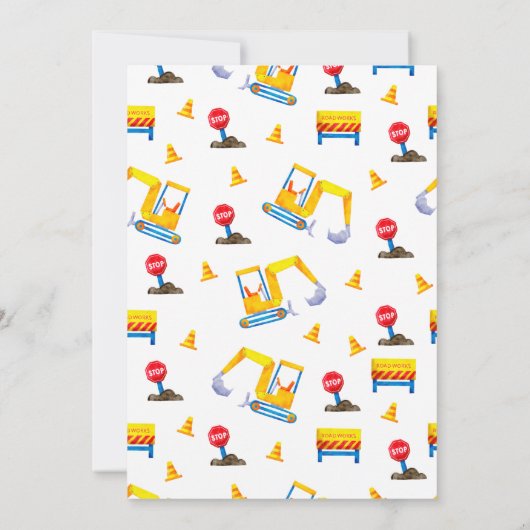 Baustraßen zum Geburtstag Dankeskarte (Rückseite)