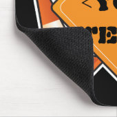 BAUSTRASSENZEICHEN ZURÜCK,<YOURTEXT> MOUSEPAD (Ecke)