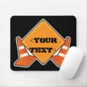 BAUSTRASSENZEICHEN ZURÜCK,<YOURTEXT> MOUSEPAD (Mit Mouse)