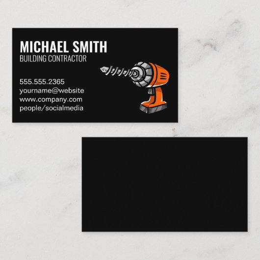 Baustrombohrer Visitenkarte (Vorne/Hinten)