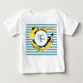 Baustuben Blauer Streifen Monogramm Baby T-shirt