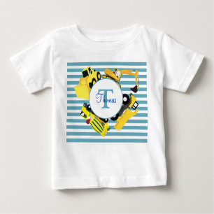 Baustuben Blauer Streifen Monogramm Baby T-shirt
