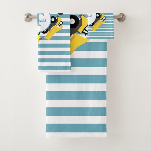 Baustuben Blauer Streifen Monogramm Badhandtuch Set (Insitu)