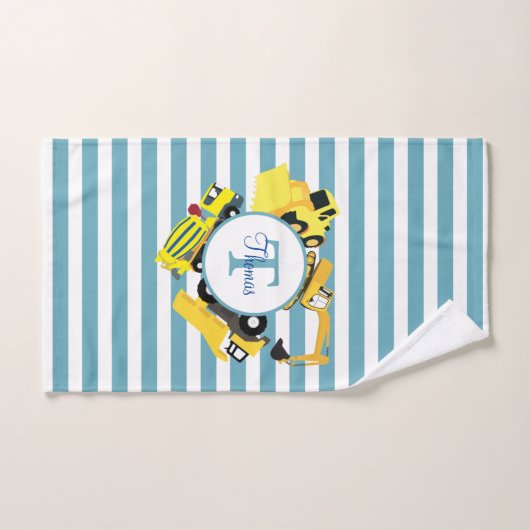 Baustuben Blauer Streifen Monogramm Badhandtuch Set (Handtuch)