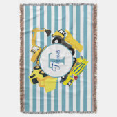 Baustuben Blauer Streifen Monogramm Decke (Vorderseite Vertikal)