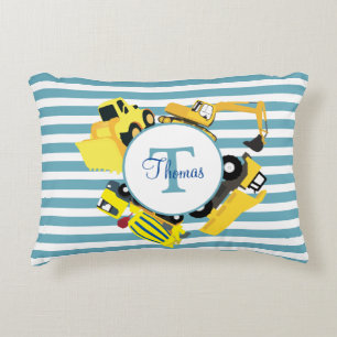 Baustuben Blauer Streifen Monogramm Dekokissen