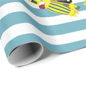 Baustuben Blauer Streifen Monogramm Geschenkpapier (Rolleneckpunkt)