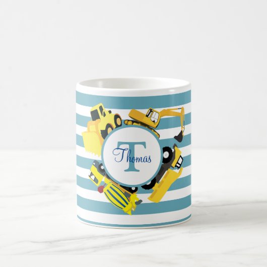 Baustuben Blauer Streifen Monogramm Kaffeetasse (Mittel)