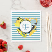 Baustuben Blauer Streifen Monogramm Serviette (Beispiel)