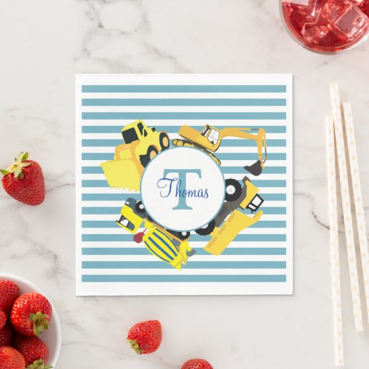 Baustuben Blauer Streifen Monogramm Serviette (Beispiel)