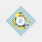 Baustuben Blauer Streifen Monogramm Serviette (Ecke)