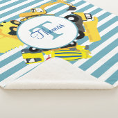 Baustuben Blauer Streifen Monogramm Sherpadecke (3/4)