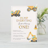 Baustumpf Alles 1. Geburtstag Einladung (Stehend Vorderseite)