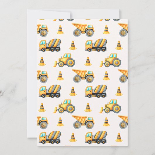 Baustumpf Alles 1. Geburtstag Einladung (Rückseite)