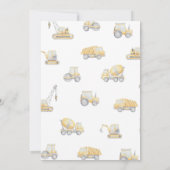 Baustumpf LKW 3. Geburtstag Party Einladung (Rückseite)