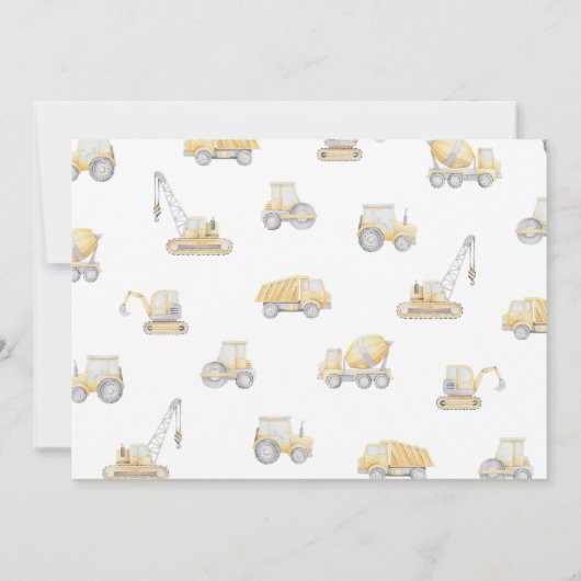 Baustumpf LKW 4. Geburtstag Party Einladung (Rückseite)