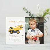 Baustumpf LKW Foto jedes Lebensalter Geburtstag Dankeskarte (Stehend Vorderseite)