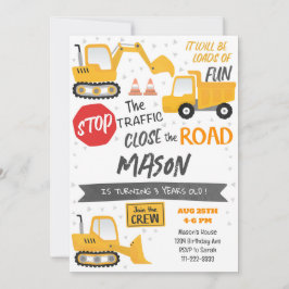 Baustumpf LKW Geburtstagseinladung Einladung