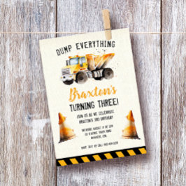 Baustumpf LKW Geburtstagsparty Einladung