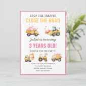 Baustumpf LKW Herzstück Geburtstagseinladung Einladung (Stehend Vorderseite)