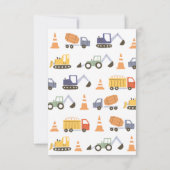 Baustumpf Lkw Kinder Klassenzimmer Valentine Mitteilungskarte (Rückseite)