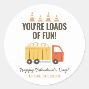 Baustumpf Lkw Kinder Klassenzimmer Valentine Runder Aufkleber