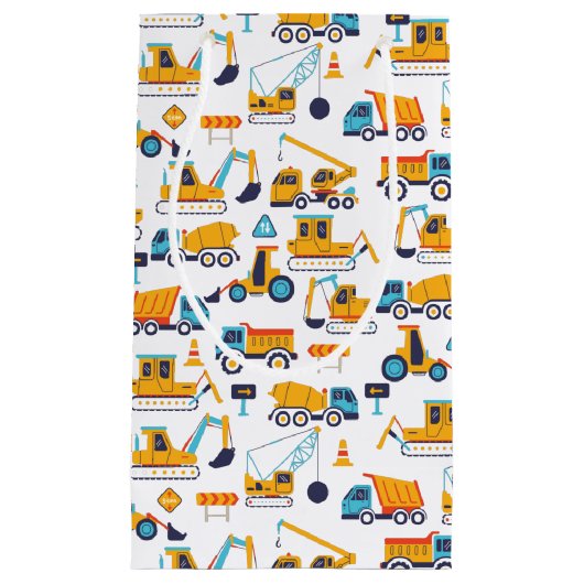 Baustumpf LKW Muster Party Kleine Geschenktüte (Vorderseite)