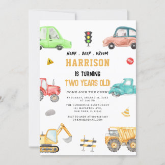 Baustumpf Lkw Party Geburtstag Einladung
