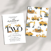 Baustumpf LKW Party Junge Geburtstag Einladung