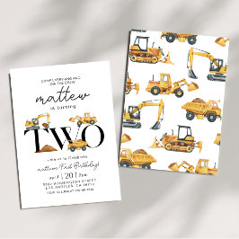 Baustumpf LKW Party Junge Geburtstag Einladung