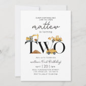 Baustumpf LKW Party Junge Geburtstag Einladung (Vorderseite)