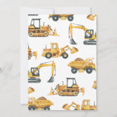 Baustumpf LKW Party Junge Geburtstag Einladung (Rückseite)