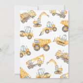Baustumpf LKW Party Junge Geburtstag Einladung (Rückseite)