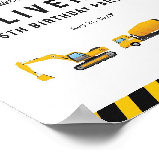 Baustumpf Party Begrüßungszeichen Poster (Ecke)