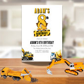 Baustumpf Truck Achte Geburtstagspartei Einladung