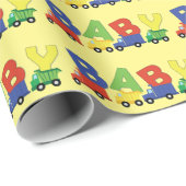 Baustumpf Truck Baby Shower Boy Geschenkpapier (Rolleneckpunkt)