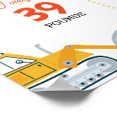 Baustumpf Truck Birthday Milestone Poster (Ecke)