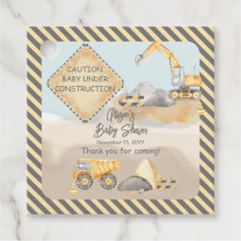 Baustumpf Truck Boy Babydusche Geschenkanhänger