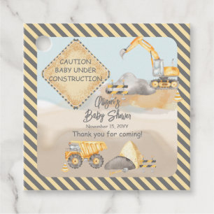 Baustumpf Truck Boy Babydusche Geschenkanhänger