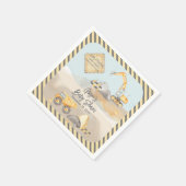 Baustumpf Truck Boy Babydusche Serviette (Ecke)