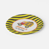 Baustumpf Truck Boy Geburtstagsparty Pappteller (Schrägansicht)