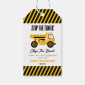 Baustumpf Truck Bulldozer Geburtstagsparty Geschenkanhänger (Rückseite)